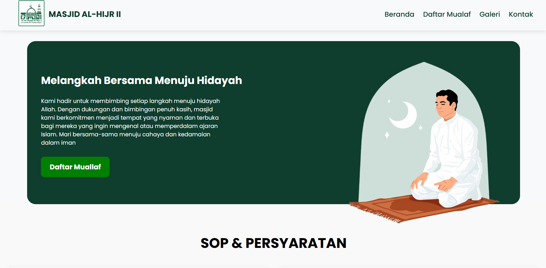 Dokumentasi Sistem Pendaftaran Mualaf Masjid UIKA